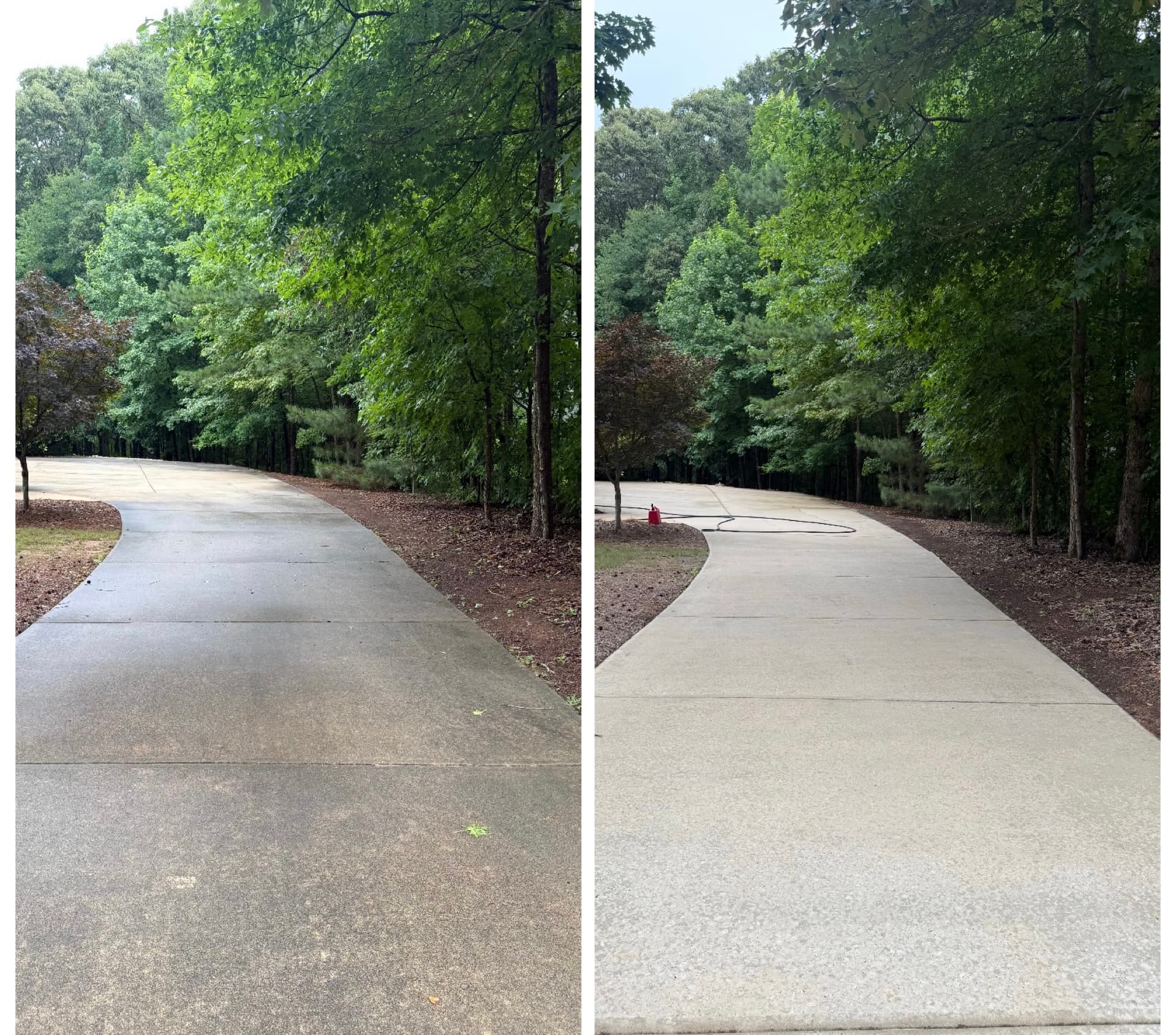 Before and after pressure washing project by StarBro's Services